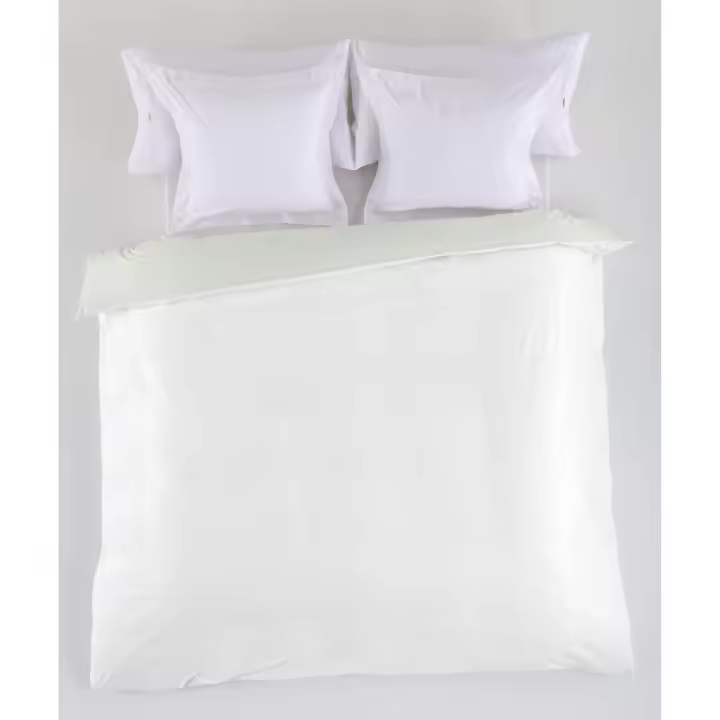 FUNDA NORDICA reversible de algodón peinado color blanco-hueso - Cama de 90 (1 pieza) - 100% algodón - 200 hilos. Gramage: 125 - Fijalo - 1