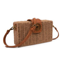 BOLSO BANDOLERA FIBRA DE PAPEL CUADRADO - details 1