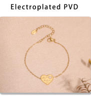 Encanto Joyas personalizadas para bodas, casamientos y festividades, cartas de amor con incrustaciones de circonitas, pulseras artesanales de acero inoxidable con temperamento chapado en oro real de 18 quilates, joyas que conservan el color. - details 7