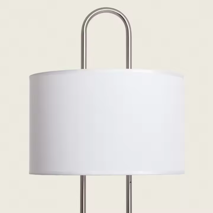 LEDKIA LIGHTING - Lámpara de Pie Duque | Metal y Tela | Elegante y Versátil | Ideal para Sala, Dormitorio u Oficina | Apta para Bombilla E27, Blanco, Metal - 1