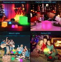 Lámpara Decorativa De Cubo LED De 16 Colores Con Controlador Recargable Por USB Y Solar Para Mesa Fiesta Camping - details 12