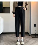 Pantalones De Trabajo Mujer Estilo Casual Cintura Alta Botones Talla Grande Color Caqui Largo Hasta El Tobillo Trasero Ancho - details 37