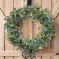 Guirnalda De Hojas De Eucalipto Artificiales Verdes Con Flores Y Bayas Blancas 1pc Decoración Para Bodas Y Fiestas En Casa - details 2