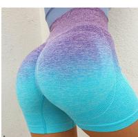 Shorts De Bicicleta Deportivos Para Mujer En Color Gradiente Transpirables Resistentes Al Sudor Con Cintura Alta Elásticos Para Yoga Y Fitness - details 1