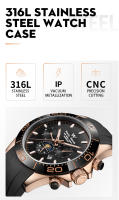 Reloj Mecánico Automático WM Para Hombre Resistente Al Agua De Acero Inoxidable Con Cristal De Zafiro Estilo Casual De Negocios - details 10