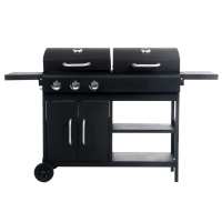 vidaXL Barbacoa combinada de gas y carbón con 3 fogones - details 1