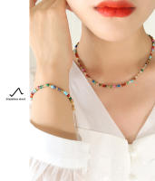 Piedra natural multicolor cuentas de Maple Titanium accesorios personalizados estilo ético Bohemio collar pulsera de moda conjunto de joyas - details 3