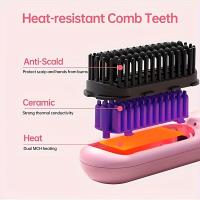 Planchas del pelo，Cepillo de alisado de pelo recargable USB [1pc], Cepillo de alisado de pelo recargable USB, control de temperatura de 3 velocidades, calentamiento rápido, volumen anti-aplastado, tecnología de iones negativos - details 2