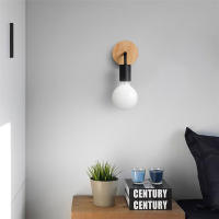 Lámpara De Pared De Madera E27 Soporte Vintage Para Iluminación Interior Decorativa Para Dormitorio Comedor Sala De Estar - details 4