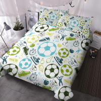 Juego De Edredón Y Fundas De Almohada Deportivo Reversible 3 Piezas Set De Ropa De Cama Moderno Con Estampado De Fútbol Para Todas Las Estaciones - details 2