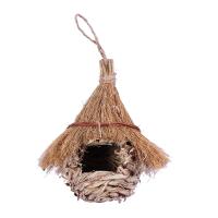 Nido De Colibrí Tejido a Mano Cueva Para Pájaros Wren Finch Decoración De Jardín Exterior Caja De Pájaros De Madera - details 7