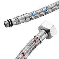 Pareja De Tubos Flexibles De Acero Inoxidable Para Baño 50cm Suministro De Agua Para Grifo Mezclador Frío Y Caliente G1/2 G3/8 G9/16 - details 3