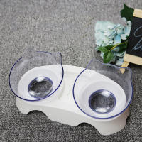 Tazón Doble Para Gatos Con Base Antideslizante Tazón De Alimentos Y Agua Para Perros Alimentador De Mascotas Material Plástico Forma Redonda - details 5