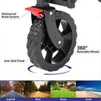 Carro plegable con ruedas con freno, carrito de festival, carrito de playa plegable con ruedas extraíbles, carrito de camping con capacidad de 100 kg, carrito de jardín con soportes - details 4