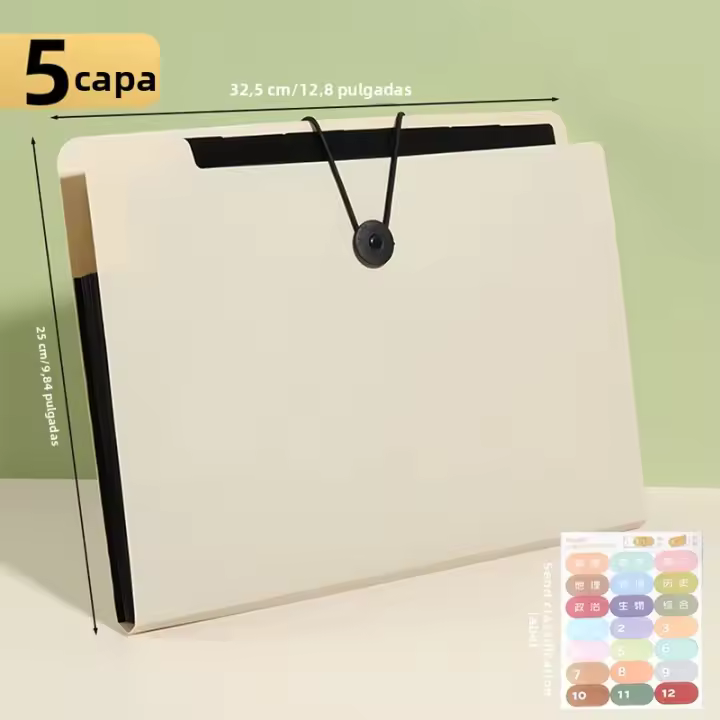Bolsa De Almacenamiento Para Carpetas Expansibles A4 De 5/8/13 Capas Para Escuela Y Oficina Suministros De Papelería De Escritorio - 1