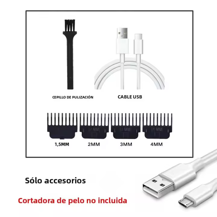 Cortadora De Pelo Eléctrica Portátil T9 Vintage Recargable Por USB Con Corte Seco Y Húmedo Batería De 50 Minutos Para Hombres - 1