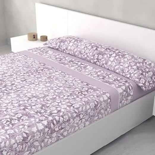 Juego de sábanas ligero, suave, fresco. Azul, Rosa, Gris, Verde. Juego de Cama 100% Microfibra tacto Satén. Cama de 150, 135, 90 y 105. Primavera, Verano. Dormitorio Elegante, Alegre, Colorido,Luz - 1