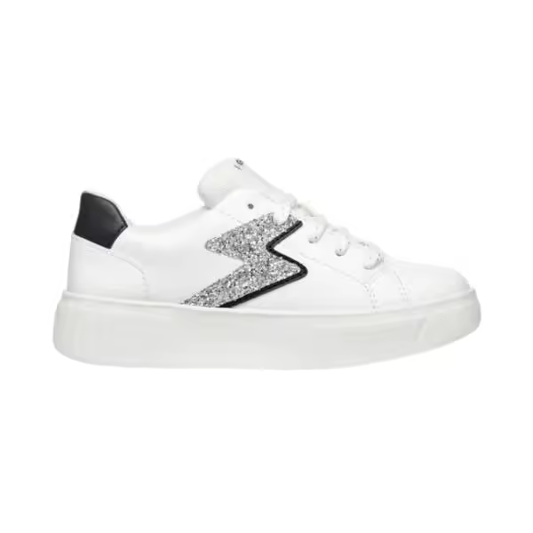 Geox, zapatillas blancas para niña. Con cierre de cordones y plantilla extraibles. Ligeras y transpirables - 1