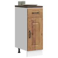 vidaXL Mueble bajo de cocina Kalmar madera de ingeniería en color Gris hormigón/Negro/Roble artisan y más | almacenamiento funcional diseño moderno para baño dormitorio sala - details 5