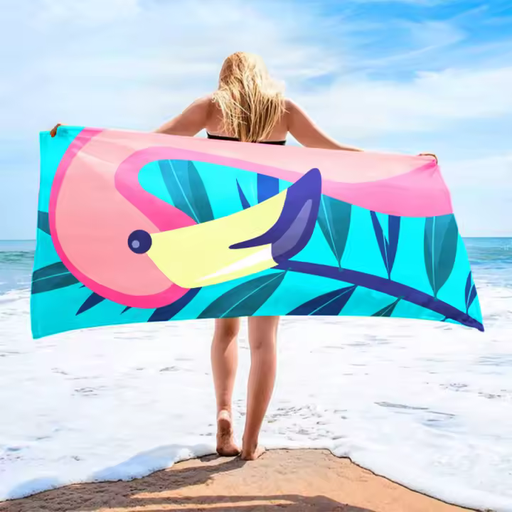 Toalla De Playa De Microfibra Secado Rápido Extra Grande 35x71 Pulgadas Toalla Absorbente Super Para Piscina Viajes Camping - 1