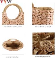 Bolso de Verano para Mujer, hand Tejido, with ASA superior, para Playa, Mar, Paja de ratón, bolsas de embrague - details 3