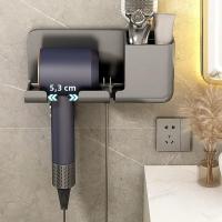 Soporte De Secador De Pelo Para Baño Estante Sin Perforar Plástico Con Caja De Almacenamiento Soporte De Toalla Para Inodoro - details 2