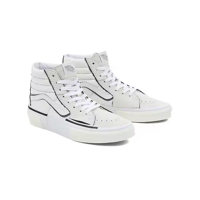 Zapatillas VANS SK8-HI RECONSTRUCT, de piel. Unisex. Color Blanco. - 1