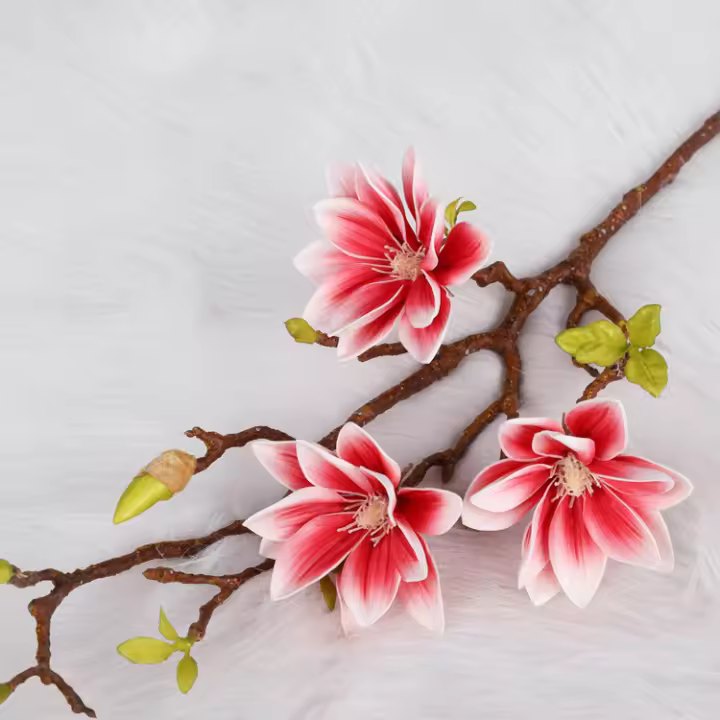 1PCS Decoración De Flores Artificiales Simples Chinas Perfume De Gradiente Alta Simulación Loto Magnolia Adorno Para El Hogar Y Fiestas - 1