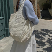 Bolso De Hombro Para Mujer Estilo Bohemio Hecho a Mano Capacidad Grande Saco De Mano De Paja Tejida Casual Bolso De Playa Verano - details 1