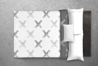 Manterol Outlet - Colcha bouti print reversible aspas color gris con fondo blanco con fundas de cojín. Cubrecama ideal para primavera, verano y entretiempo. Colcha fina, extra suave y ligera. - details 0