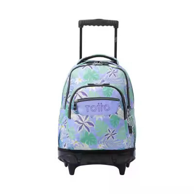 Mochila Totto ruedas Renglon Modelo Flor Morada - 1
