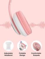BIT Auriculares inalámstricos Bluetooth para niños, adolescentes y Adultos, auriculares Bluetooth con Micrófono, auriculares con orejas de Gato para niñas y Mujeres - details 3