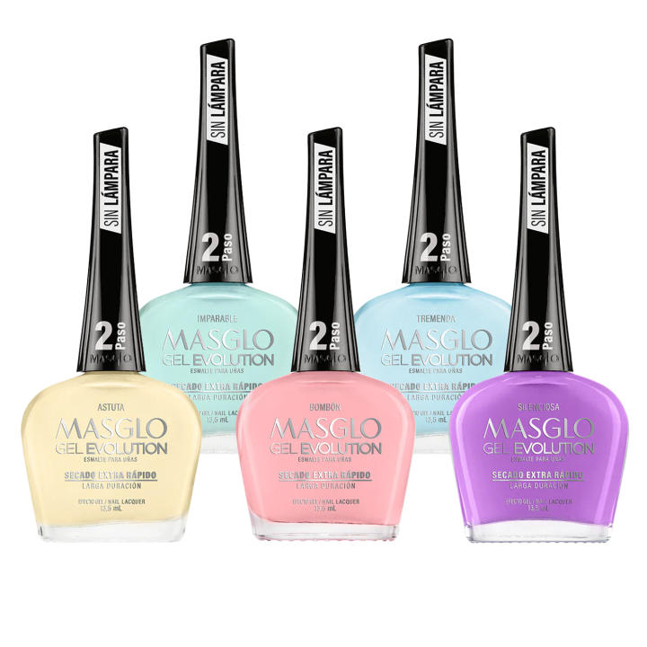 Masglo Gel Evolution Esmalte de Color 13,5mL | Secado Extra Rápido sin Lámpara | Paso 2