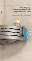 Estante De Esquina Para Baño 1-2PCS Con Gancho De Plástico Y Barra De Toalla Aluminio Espacial Sin Perforar Soporte De Almacenamiento Para Ducha Organizador De Baño - details 8