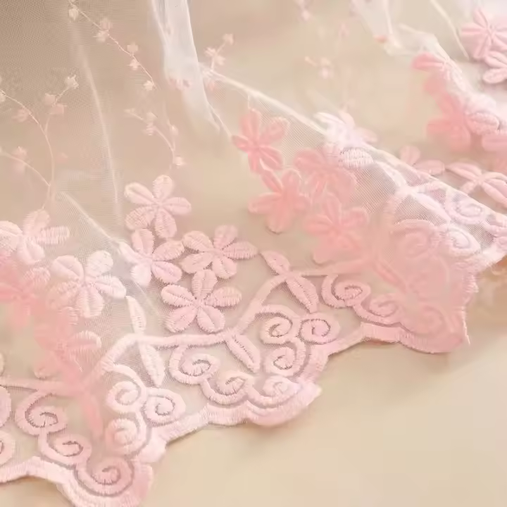 Cortinas De Princesa Rosa Coreanas Para Niñas Habitación Dormitorio Estudio Románticas Con Tratamiento De Ventanas De Bloqueo Total 1 Panel Algodón 100% - 1
