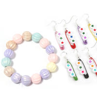 100pcs Perlas De Acrílico En Forma De Calabaza 11mm Colores Mixtos Espaciadores Para Crear Pulseras Collares Joyería Accesorios DIY - details 2