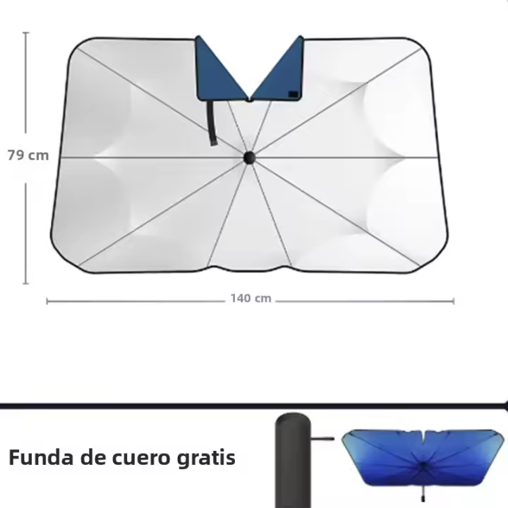 Parasol De Sol Para Coche Protección Del Interior Del Parabrisas Accesorios De Verano Para Auto Material UPE+Alloy+Tela - 1