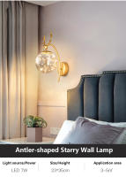 Lámpara De Pared LED Moderna IRALAN Con Bola De Vidrio Estrella Iluminación Para Sala De Estar Dormitorio Estudio Decoración De Hogar Fuente De Luz Diaria - details 2