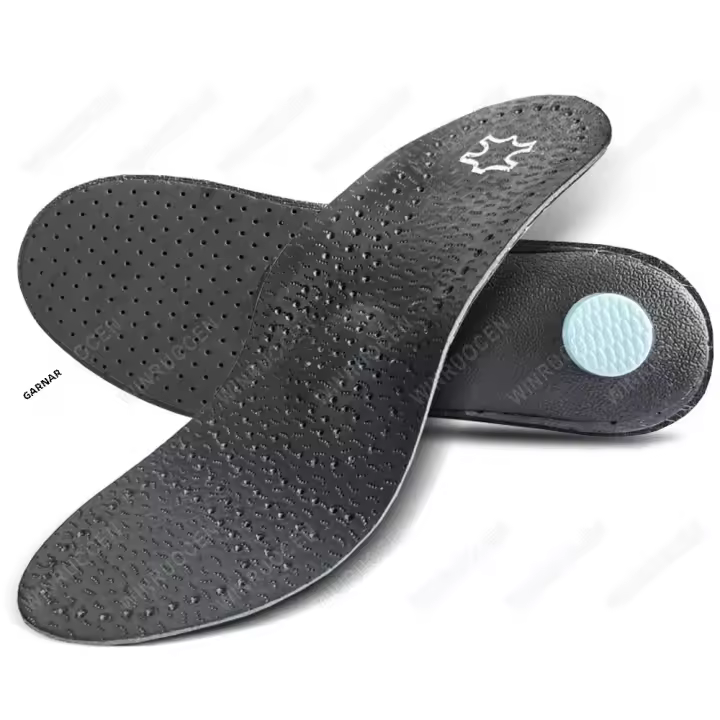 Almohadilla De Apoyo Para Arco De Pie Plano En Cuero Negro Ortopédica Unisex Para Hombres Y Mujeres Corrección O/X De Pierna - 1