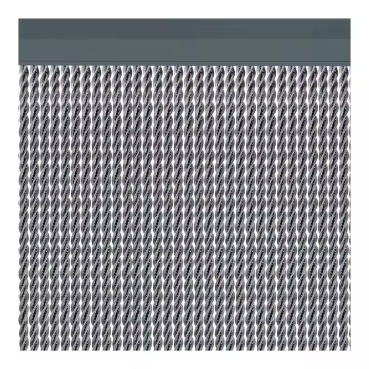 Cortina para puerta modelo "manacor" color plata 90x210cm m63577 acudam - 1
