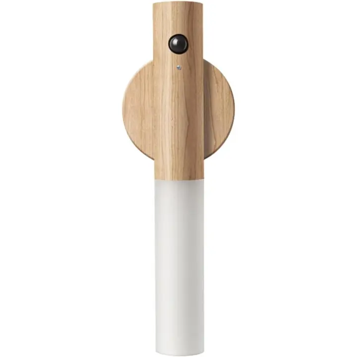 Luz Nocturna con sensor de Movimiento Schindora, Luz de pared de Madera para pasillo with sensor humano magnético, Luz LED portátil recargable para dormitorio, pasillo y Escalera - 1