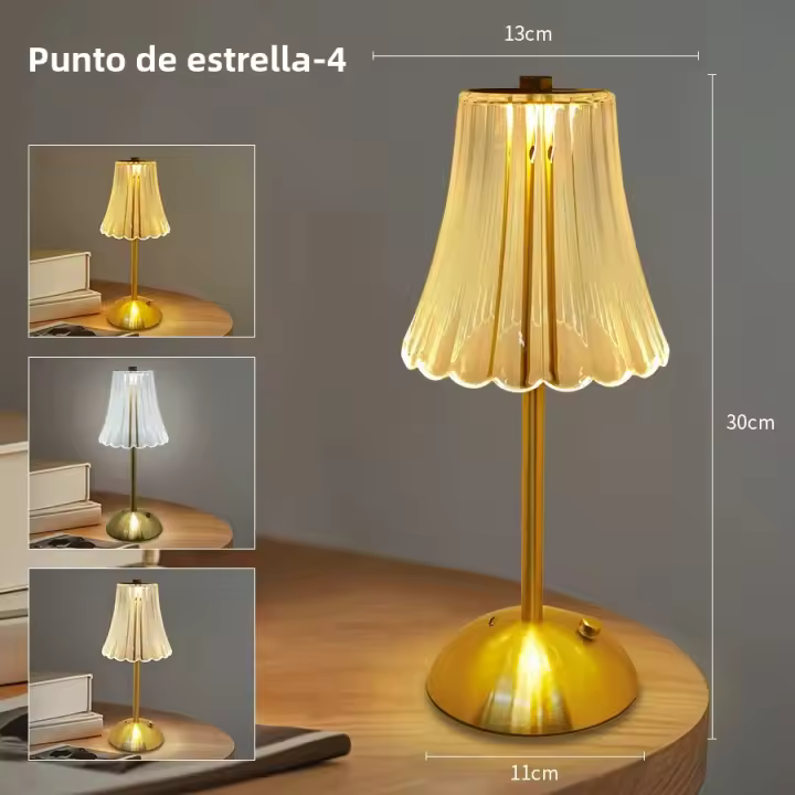 Lámpara De Mesa LED Con Sensor Táctil Iluminación Nocturna Recargable Inalámbrica Para Decoración De Habitaciones Restaurantes Y Bares Luz De Escritorio Sin Fuente De Alimentación Específica - 1