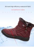 Botas De Invierno Para Mujer Botines De Talla Gruesa Impermeables Moda Zapatos Solids Color Suela De TPU Material Superior Sintético Lining LYCRA Tacón Medio Tobilleras De Piel De Zorro - details 5