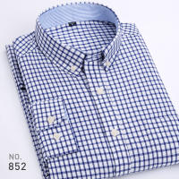Camisa Oxford Para Hombre De Manga Larga Casual Rayada Gris Verde Azul Náutico Negocios Slim Botones Moda Tendencias - details 20
