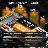 Ninkear A15 Pro Laptop, pantalla de 16 pulgadas 25601600, tasa de refresco de 120Hz, AMD Ryzen 5 7430U de 6 núcleos hasta 4.3GHz, 16GB de RAM, 1TB SSD, WiFi 6, Bluetooth 5.2, desbloqueo por huella dactilar, teclado retroiluminado, 2 puertos Type-C complet - details 7