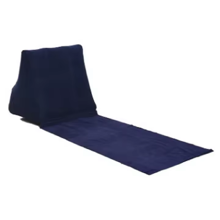 Triángulo Cojín Playa Estera PVC Flocado Inflable Silla de Playa Cojín Plegable Playa Colchoneta para Acampar Al Aire Libre Playa Azul Oscuro - 1