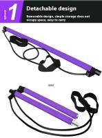 Barra De Fitness Ajustable Pilates Para Ejercicio En Casa Yoga Estiramiento Y Tonificación Con Cuerdas Elásticas Accesorio Deportivo Para Todas Las Edades - details 4