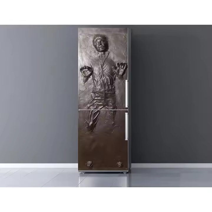 Oedim Pegatinas Vinilo para Frigorífico Han Solo en Carbonita | 200x60cm | Adhesivo Resistente | Pegatina Adhesiva Decorativa de Diseño Elegante - 1