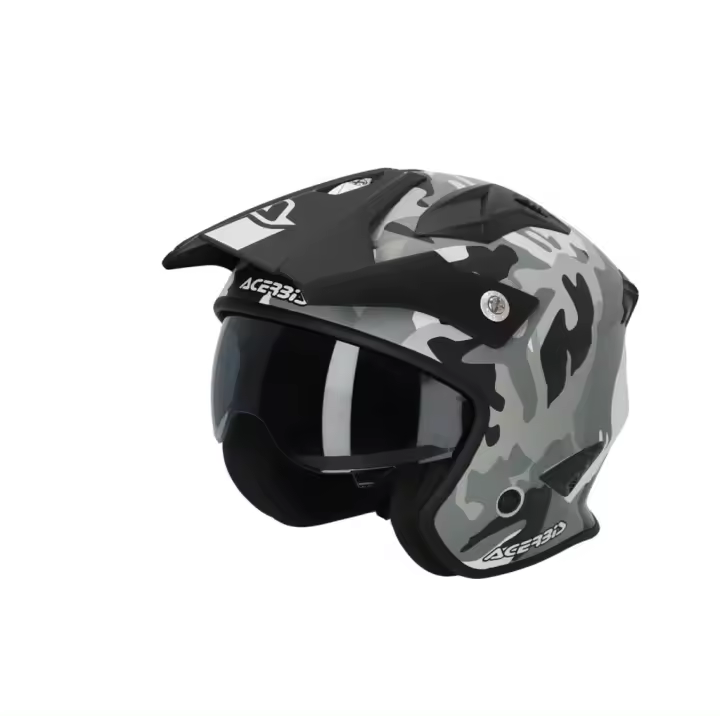 Casco Jet Trial Off-Road Acerbis Aria Black Camo Brown 2206 - 1