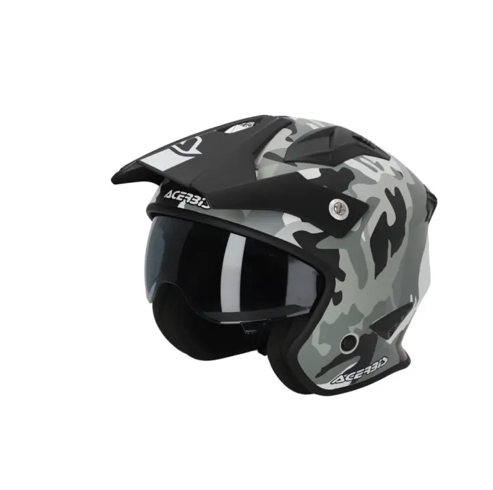 Casco Jet Trial Off-Road Acerbis Aria Black Camo Brown 2206 - 1